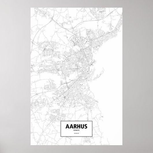 Aarhus, Dänemark (schwarz auf weiß) Poster (Vorne)