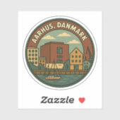 Aarhus Dänemark Stadtbild Aufkleber (Blatt)
