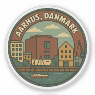 Aarhus Dänemark Stadtbild Aufkleber