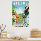 Aarhus Danmark Vintage Travel Poste Poster (Küche)