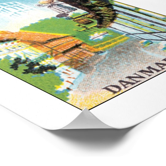 Aarhus Danmark (weiß) Poster (Ecke)