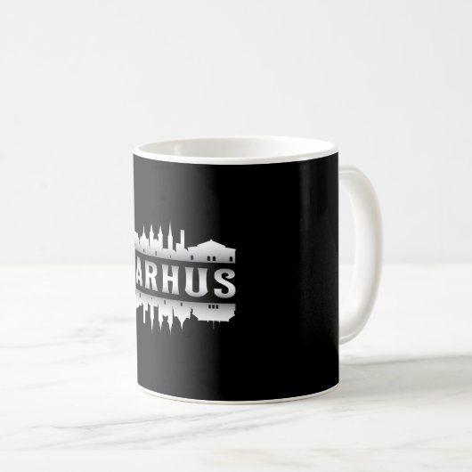 Aarhus Denmark City Skyline Cityscape Funny Gift Kaffeetasse (VorderseiteRechts)