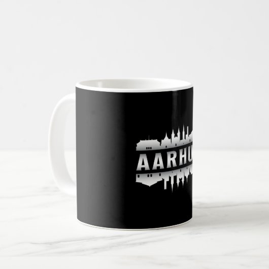 Aarhus Denmark City Skyline Cityscape Funny Gift Kaffeetasse (Vorderseite Links)