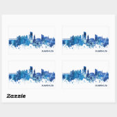 Aarhus Denmark Skyline Blue Rechteckiger Aufkleber (Blatt)