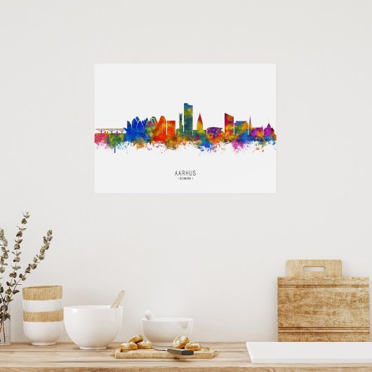 Aarhus Denmark Skyline Poster (Küche)