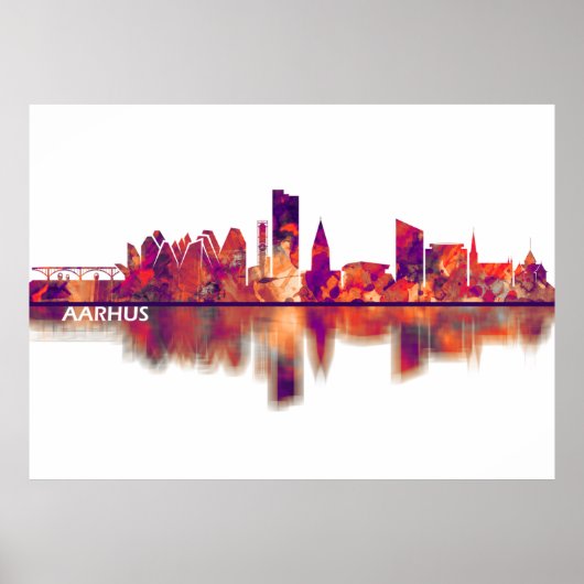 Aarhus Denmark Skyline Poster (Vorne)