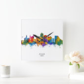 Aarhus Denmark Skyline Quadratische Wanduhr (Zuhause)
