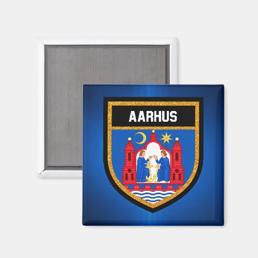 Aarhus Flag Magnet (Vorderseite/Rückseite)