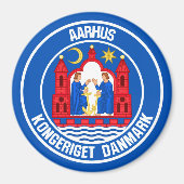 Aarhus Round Emblem Magnet (Vorne)