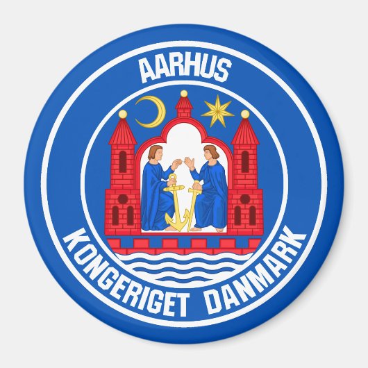Aarhus Round Emblem Magnet (Vorne)