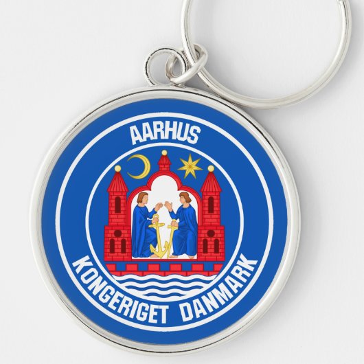 Aarhus Round Emblem Schlüsselanhänger (Vorne)