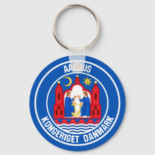 Aarhus Round Emblem Schlüsselanhänger