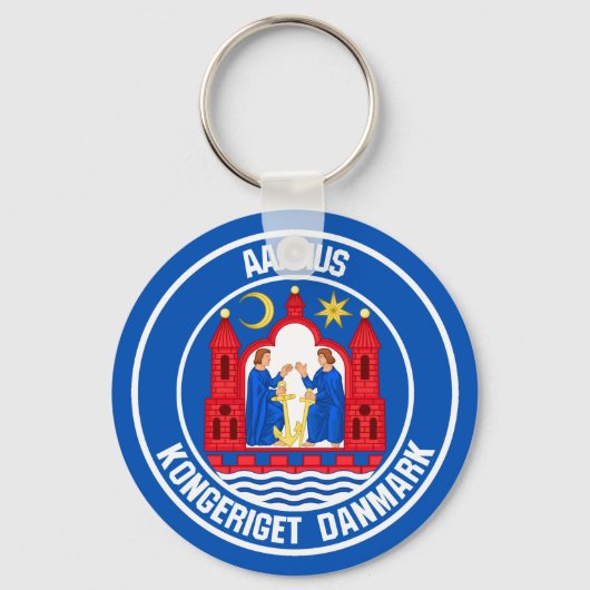 Aarhus Round Emblem Schlüsselanhänger (Vorderseite)