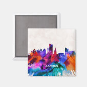 Aarhus Skyline Magnet (Vorderseite/Rückseite)