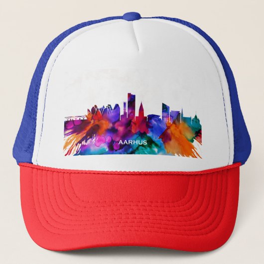 Aarhus Skyline Truckerkappe (Vorderseite)