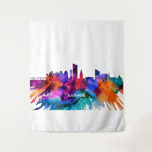 Aarhus Skyline Wandteppich (Vorderseite)