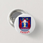 Aarhus-Wappen - DÄNEMARK Button (Vorne & Hinten)