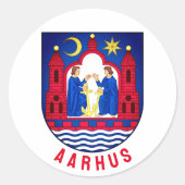 Aarhus-Wappen - DÄNEMARK Runder Aufkleber (Vorderseite)