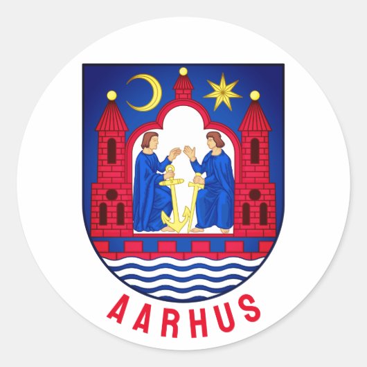 Aarhus-Wappen - DÄNEMARK Runder Aufkleber (Vorderseite)