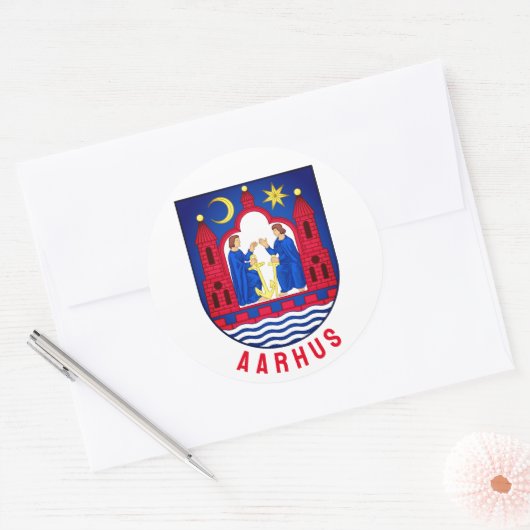 Aarhus-Wappen - DÄNEMARK Runder Aufkleber (Umschlag)