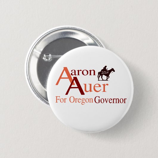 Aaron Auer für Oregon-Gouverneur-Button Button (Vorne & Hinten)