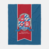 Aaron-Buchstabe Ein Name bedeutet graublau-roter V Fleecedecke (Vorderseite)