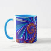 AARON ~ GLOSSY 3D Zany Blue Yellow Fraktal ~ Tasse (Links)