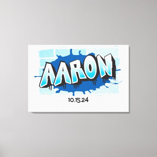 Aaron Ihr Graffiti Name Brick Wall Schild an Bord (Vorderseite)