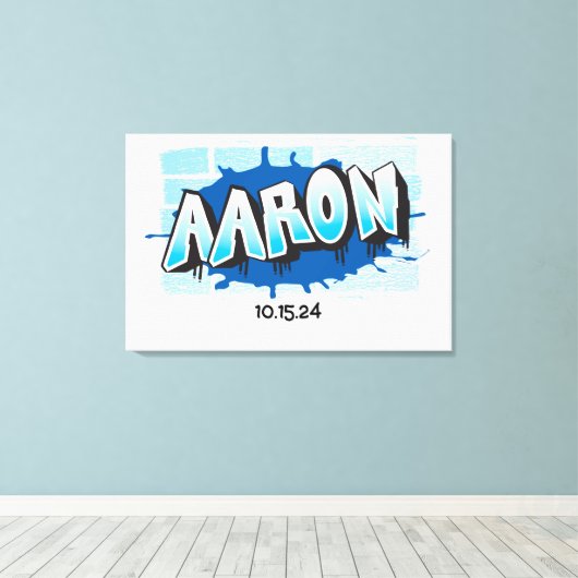 Aaron Ihr Graffiti Name Brick Wall Schild an Bord (Insitu (Holzboden))