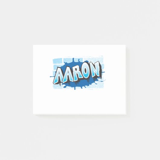 Aaron Ihr Name Graffiti Brick Wall stilisiert Post-it Klebezettel (Vorderseite)