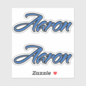 Aaron Name blue Aufkleber Sticker Stickerset (Blatt)