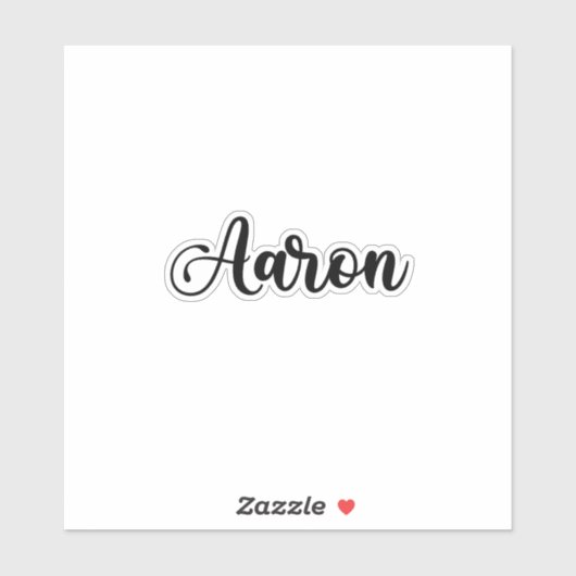 Aaron Name - Handgeschriebene Kalligrafie Aufkleber (Blatt)