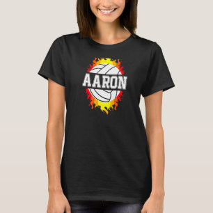 Aaron Name Volleyball Player Boys Ball und Net Spo T-Shirt