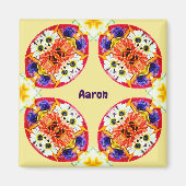 AARON ~ Personalisiertes Ostermuster Fraktal ~ Magnet (Vorne)