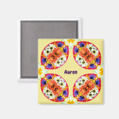 AARON ~ Personalisiertes Ostermuster Fraktal ~ Magnet (Vorderseite/Rückseite)