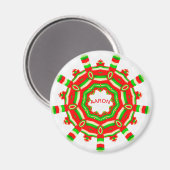 AARON ~ Personalisiertes Weihnachtsrad Fraktal ~ Magnet (Vorderseite/Rückseite)