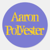 Aaron Polyester Runder Aufkleber (Vorderseite)