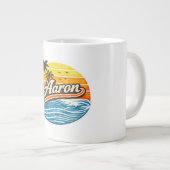 Aaron Retro-Sonnenuntergangs-Name-Design Jumbo-Tasse (Vorderseite Rechts)