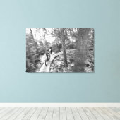 Aaron Rodgers Mountainbike auf der Treppe zum Leinwanddruck (Insitu (Holzboden))