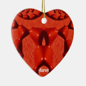 AARON ~ VALENTINE HEART ~ Rotes Fraktal ~ Keramik Ornament (Rechts)