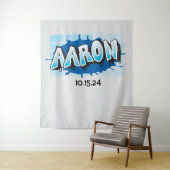 Aaron Your Graffiti Name Backdrop Foto-Op Wandteppich (Beispiel)