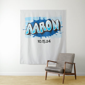 Aaron Your Graffiti Name Backdrop Foto-Op Wandteppich