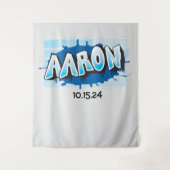 Aaron Your Graffiti Name Backdrop Foto-Op Wandteppich (Vorderseite)
