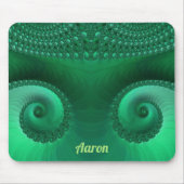 AARON ~ Zany Shades of Green Fraktal Pattern Mousepad (Vorne)