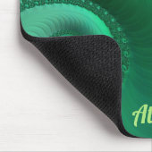 AARON ~ Zany Shades of Green Fraktal Pattern Mousepad (Ecke)