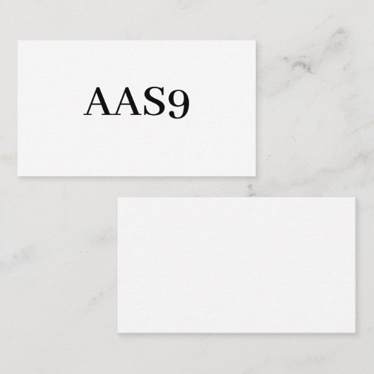 AAS9 VISITENKARTE (Vorne/Hinten)