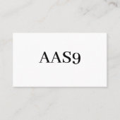 AAS9 VISITENKARTE (Vorderseite)
