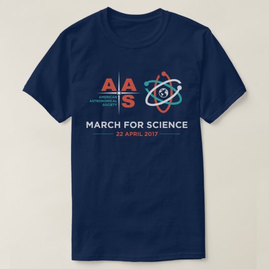 Aas + März für Wissenschaft; Marine-Blau T-Shirt (Design vorne)