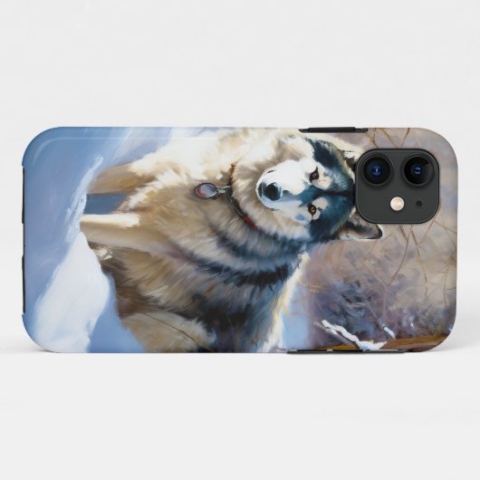 Aaskan Malamute Let It Snow Weihnachten Case-Mate iPhone Hülle (Rückseite (Horizontal))