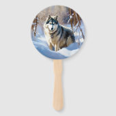 Aaskan Malamute Let It Snow Weihnachten Fächer (Rückseite)